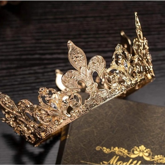 Vintage Royal King Crystal Crown for Unisex, Wedding Party Costume Birthday Gift